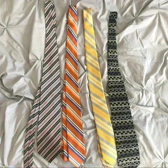 4 multi colored mens suit ties - Picture 1 of 4